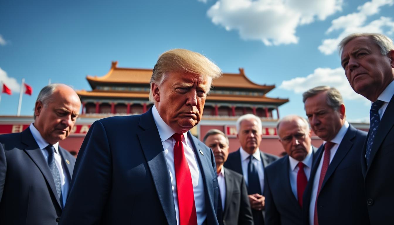 découvrez l'arrivée de trump à pékin dans une posture affaiblie et les inquiétudes de l'europe qui craint d'être la victime collatérale du sommet international.