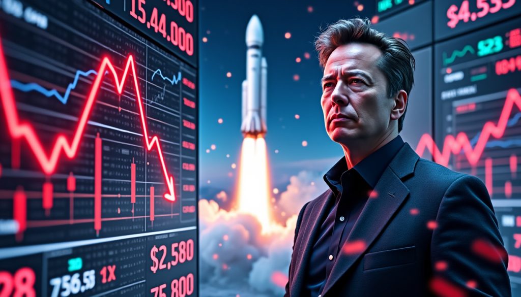 la chute rapide de l'action spacex à 111 $ entraîne une perte de 35 milliards de dollars dans la fortune d'elon musk en seulement 24 heures.